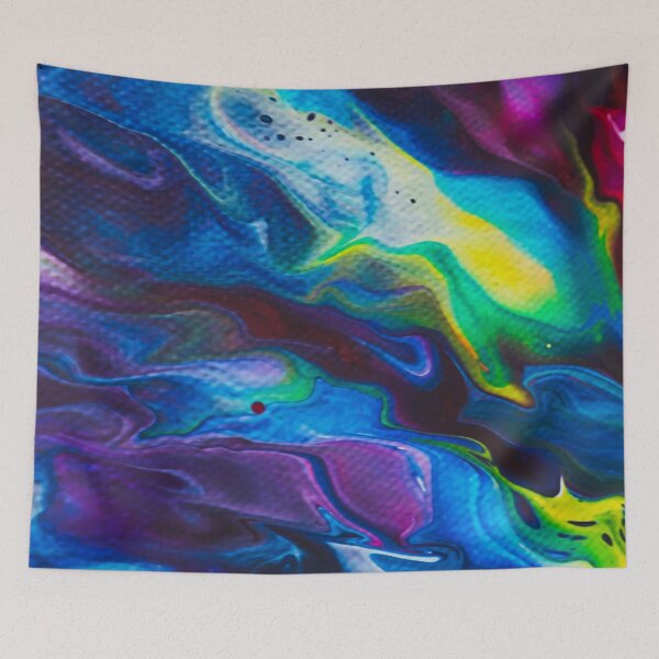 Item preview, Blue Wisps 2 (acrylic Dutch pour) designed and sold by Alane Fideler.