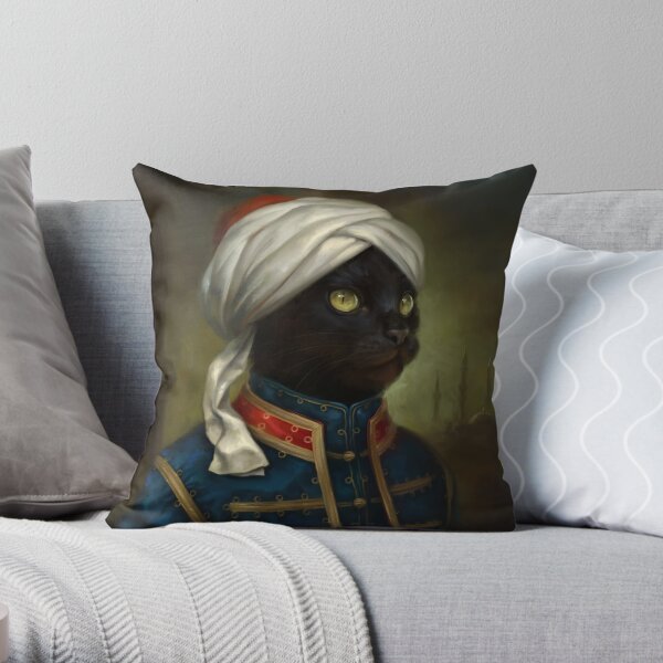 The Hermitage Court Moor Cat Throw Pillow