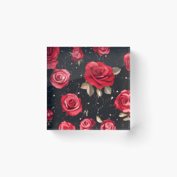 Item preview, Red roses in black marble design designed and sold by angelisart.