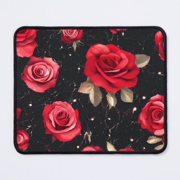 Item preview, Red roses in black marble design designed and sold by angelisart.