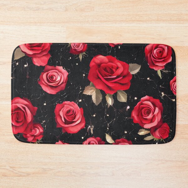 Item preview, Red roses in black marble design designed and sold by angelisart.