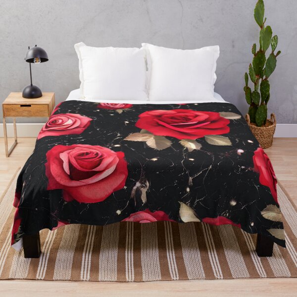 Item preview, Red roses in black marble design designed and sold by angelisart.