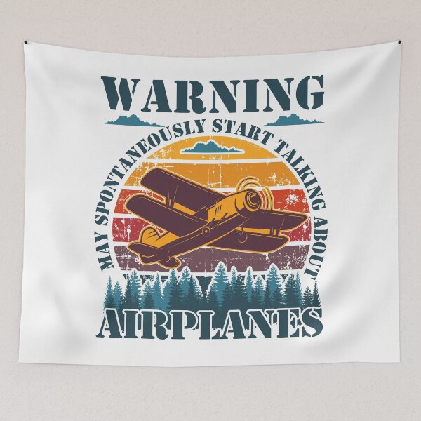 Item preview, WARNING MAY SPONTANEOUSLY START TALKING ABOUT AIRPLANES VINTAGE SUNSET designed and sold by HomeCoquette.
