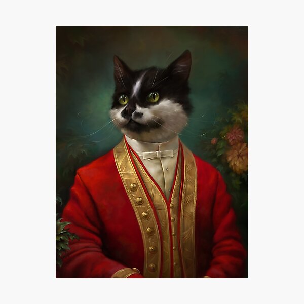 The Hermitage Court Waiter Cat Photographic Print
