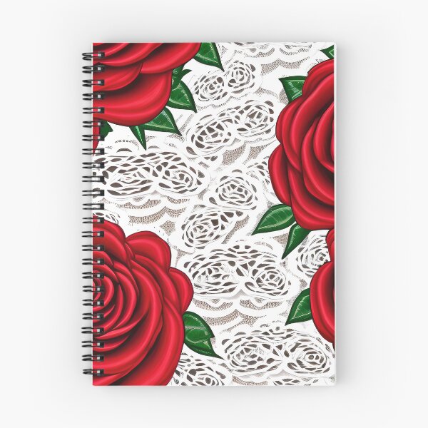 Item preview, Red Roses on White Lace designed and sold by Poetic Patterns Studio.