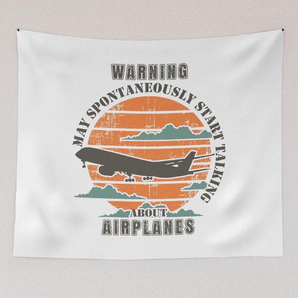 Item preview, WARNING MAY SPONTANEOUSLY START TALKING ABOUT AIRPLANES  designed and sold by HomeCoquette.