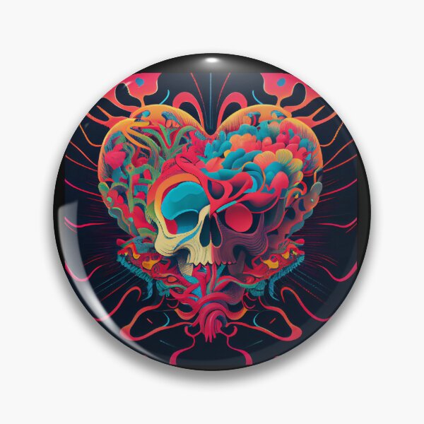 Item preview, Love heart and skull abstract art, psychedelic and trippy designed and sold by GeoffBeattie.