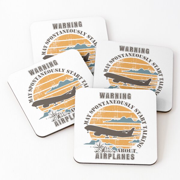 Item preview, WARNING MAY SPONTANEOUSLY START TALKING ABOUT AIRPLANES OLD POSTER  designed and sold by HomeCoquette.