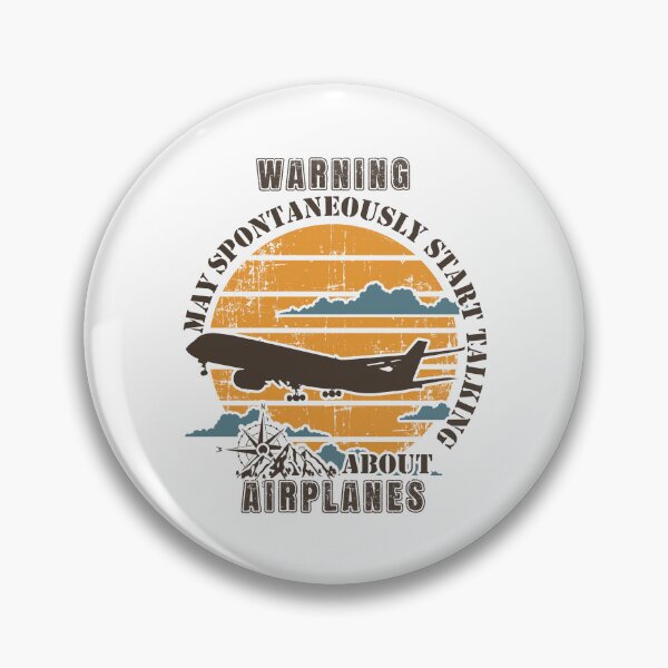 Item preview, WARNING MAY SPONTANEOUSLY START TALKING ABOUT AIRPLANES OLD POSTER  designed and sold by HomeCoquette.