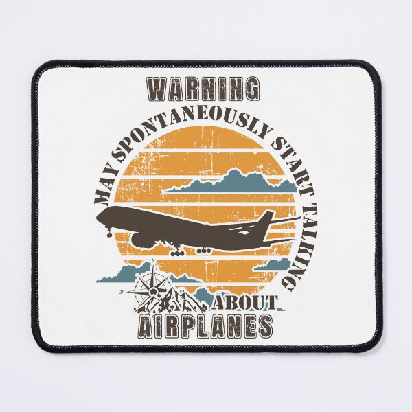Item preview, WARNING MAY SPONTANEOUSLY START TALKING ABOUT AIRPLANES OLD POSTER  designed and sold by HomeCoquette.