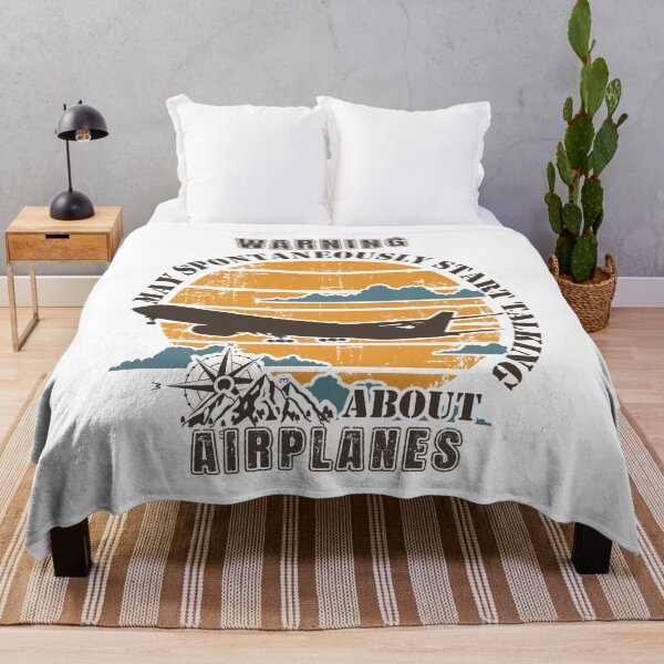 Item preview, WARNING MAY SPONTANEOUSLY START TALKING ABOUT AIRPLANES OLD POSTER designed and sold by HomeCoquette.