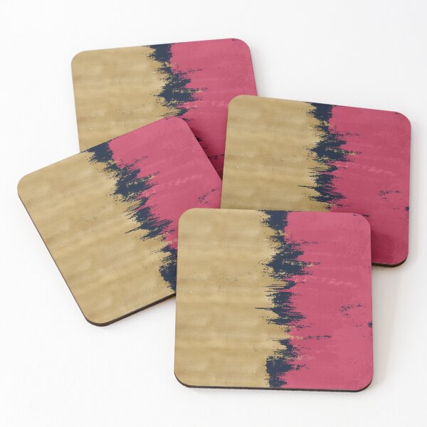 Item preview, Modern Abstract Gold Viva Magenta Brushstrokes designed and sold by InovArtS.