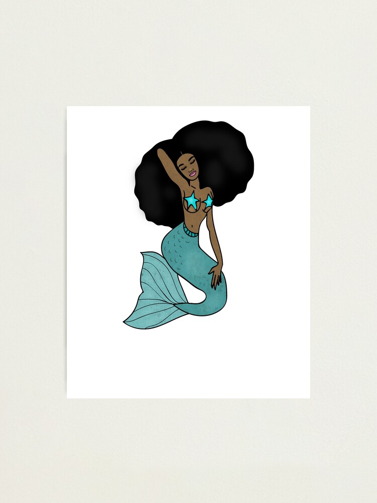 Afro Beauty Mermaid Melanin Black Girl Magic Photographic Print By