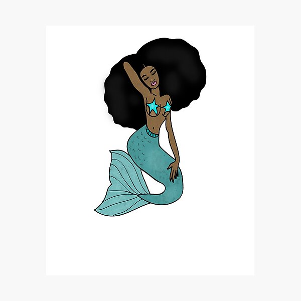 Afro Beauty Mermaid Melanin Black Girl Magic Photographic Print By