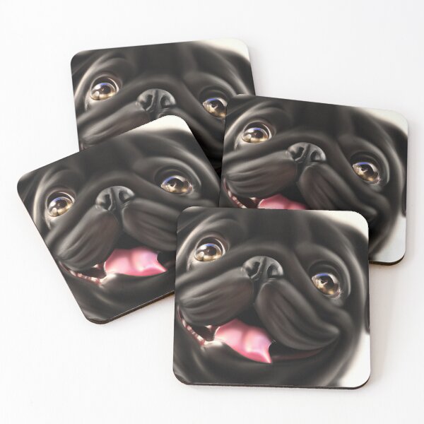 Item preview, Happy Black Pug designed and sold by Fentier.