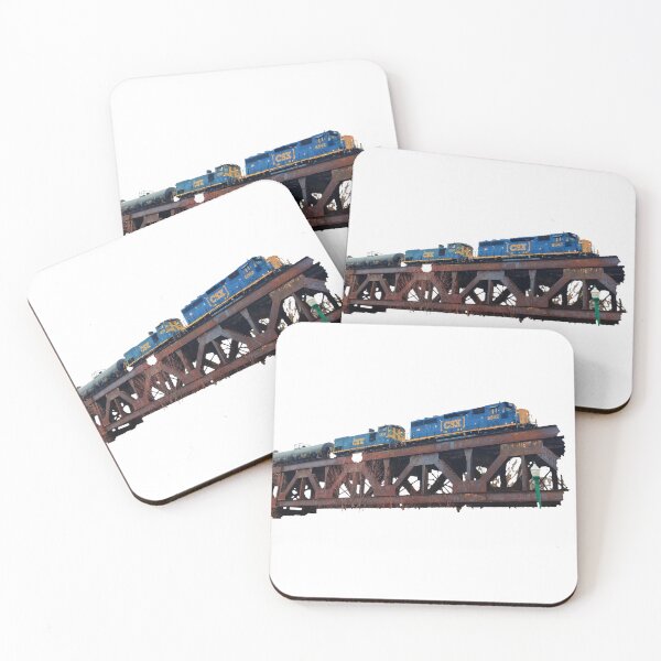 Item preview, CSX #6542 & #1234 on a bridge (white) designed and sold by train-shop.