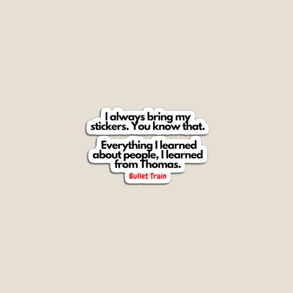 Item preview, Bullet Train quotes designed and sold by Rileyjoel2003.