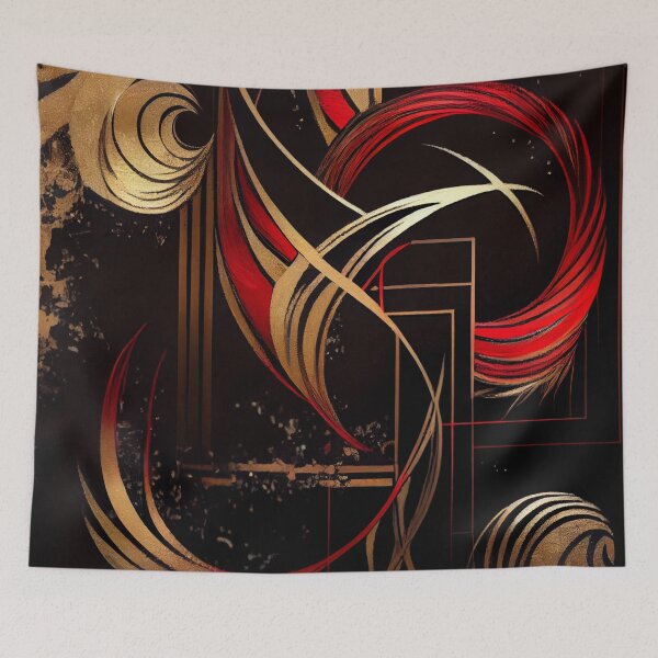 Item preview, Modern Abstract- Red Black Gold designed and sold by Gypsykiss.