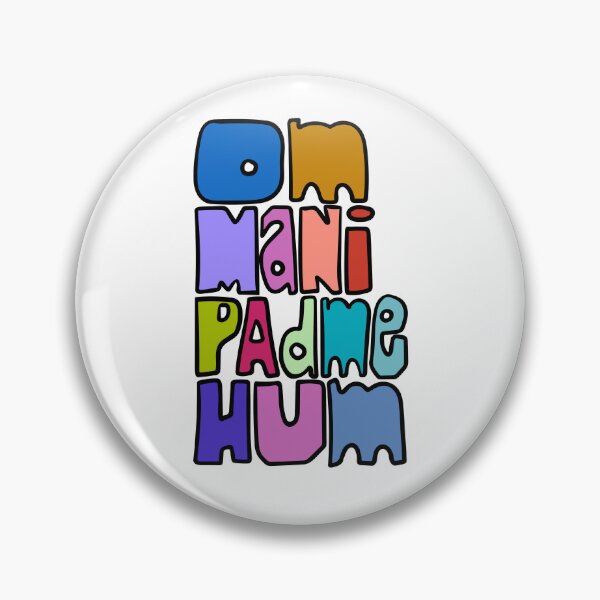 Item preview, Om Mani Padme Hum Compassion Mantra Multi Color Lettering designed and sold by wordznart.