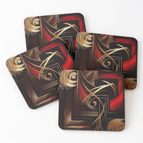 Item preview, Modern Abstract- Red Black Gold #2 designed and sold by Gypsykiss.