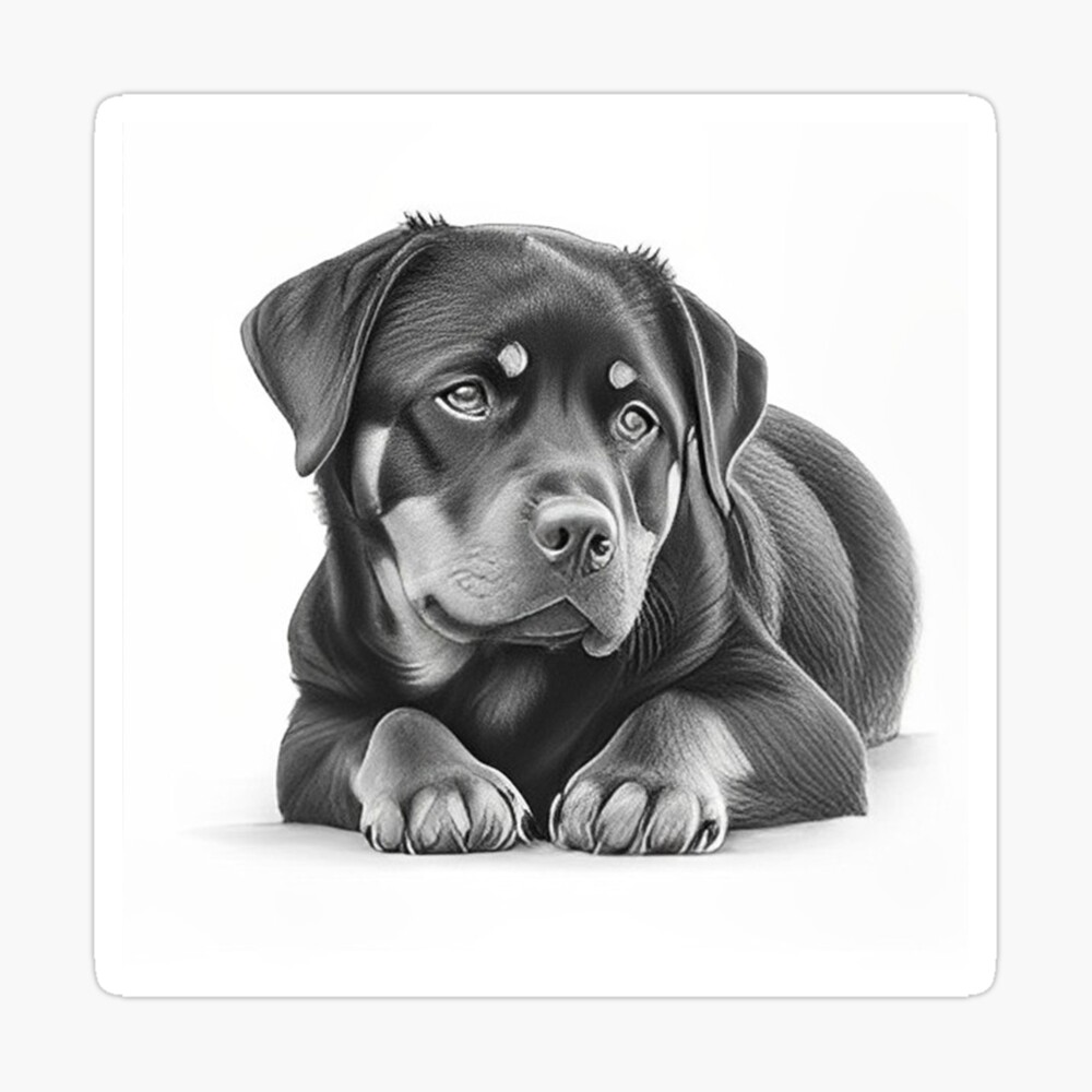 Rottweiler face isolated on white background Watchdog hand drawn sketch  German dog breed Stock Vector Image  Art  Alamy