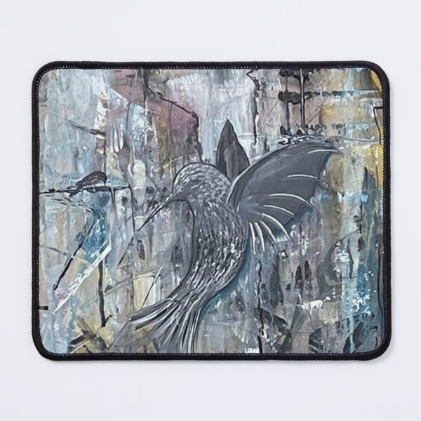 Item preview, Lisa Kirwan Wearable Art, Abstract Unique Artwork For Unique Spaces, Bird Art, The Hummer And The Crow designed and sold by KirwanArt.
