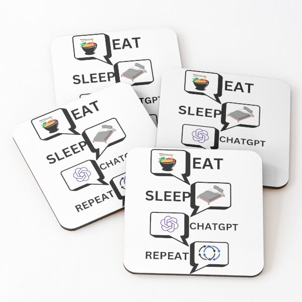 Item preview, EAT SLEEP CHATGPT REPEAT designed and sold by DesignbyOkoto.