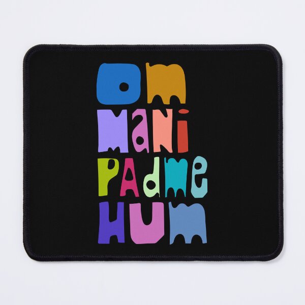 Item preview, Om Mani Padme Hum Compassion Mantra Multi Color Lettering Black designed and sold by wordznart.