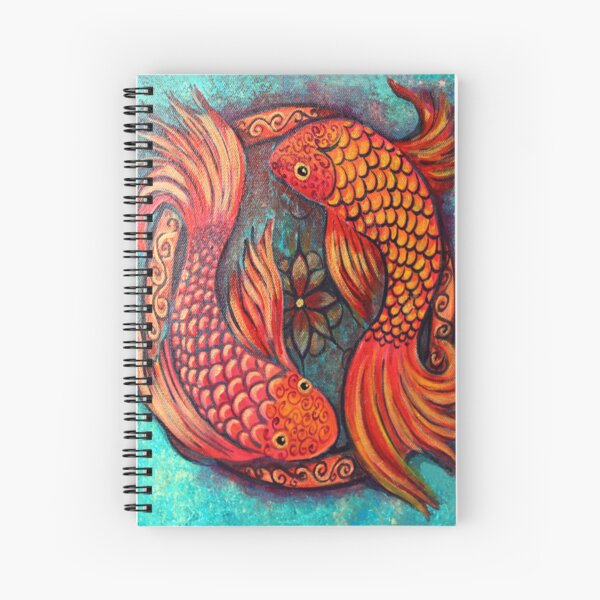 Joyful Koi Fish Spiral Notebook