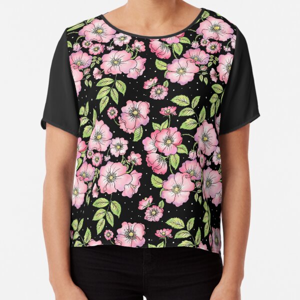 Dog Roses Chiffon Top