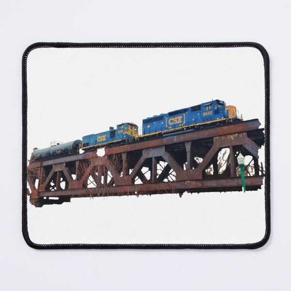 Item preview, CSX #6542 & #1234 on a bridge (white) designed and sold by train-shop.