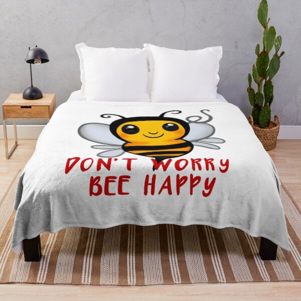 Item preview, Cute Bee Art – Don’t Worry Bee Happy Positive Design designed and sold by Vividality.