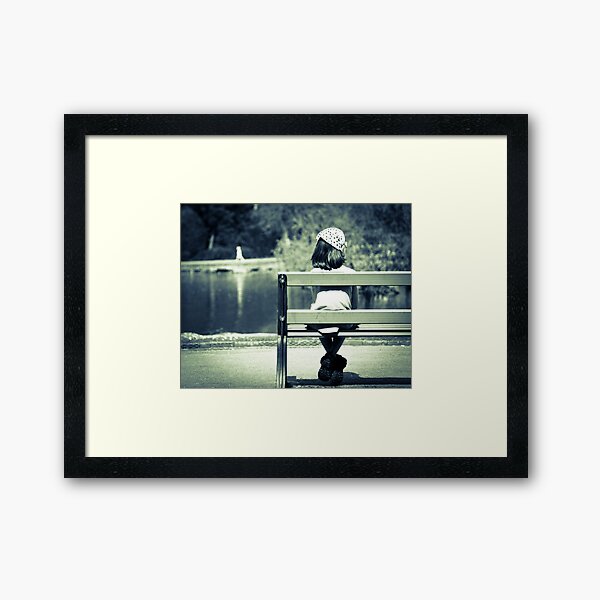 Girl on a Bench Framed Art Print