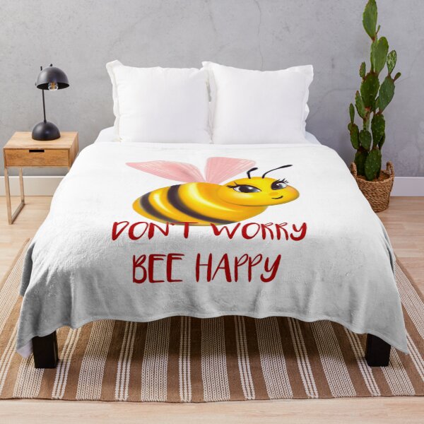 Item preview, Cute Bee Art – Don’t Worry Bee Happy Positive Design designed and sold by Vividality.