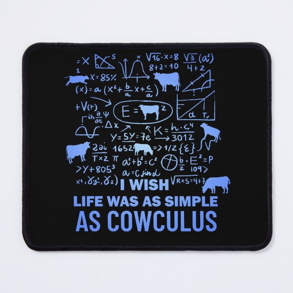 Item preview, Blue version of I wish life was as simple as calculus Cow pun designed and sold by FarmsteadAcers.