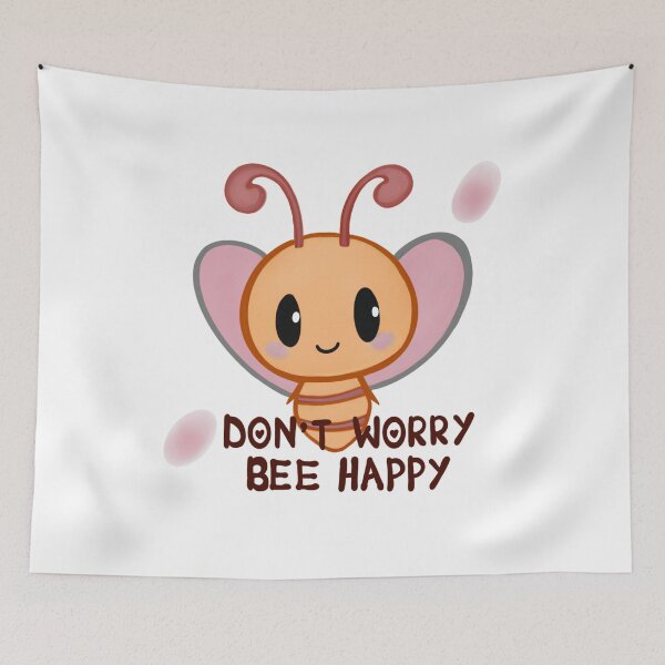 Item preview, Cute Bee Art – Don’t Worry Bee Happy Positive Design designed and sold by Vividality.