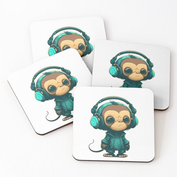 Item preview, Cool  cute monkey in headphones designed and sold by Maryberry96.