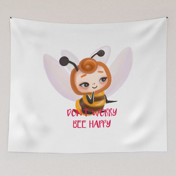 Item preview, Cute Bee Art – Don’t Worry Bee Happy Positive Design designed and sold by Vividality.