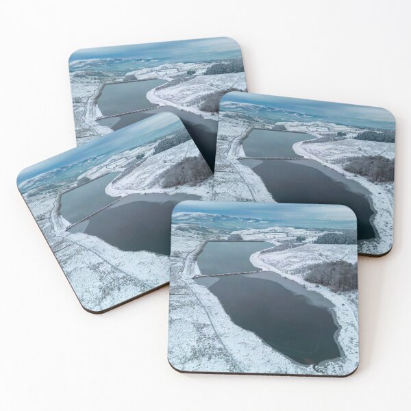 Item preview, Aerial snow view of Dean Clough Reservoir, Great Harwood designed and sold by Shafiq Khan.