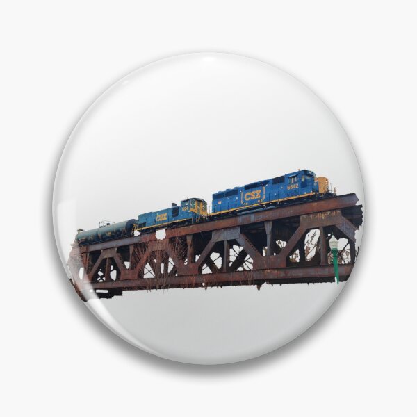Item preview, CSX #6542 & #1234 on a bridge (white) designed and sold by train-shop.