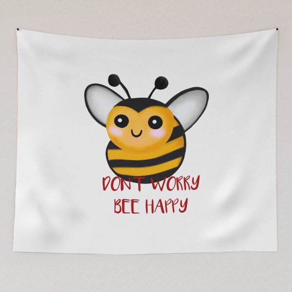 Item preview, Cute Bee Art – Don’t Worry Bee Happy Positive Design designed and sold by Vividality.