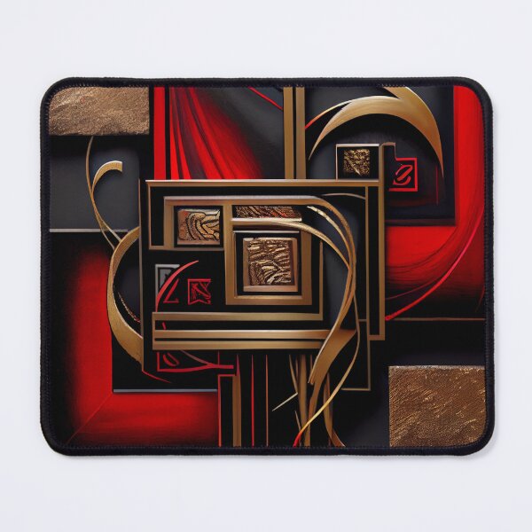Item preview, Modern Abstract- Red Black Gold #4 designed and sold by Gypsykiss.