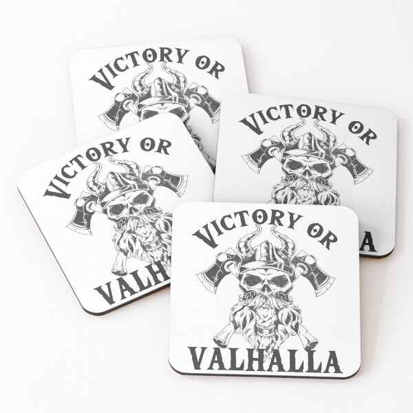 Item preview,  Victory or Valhalla - Viking Skull with Helmet and Horns designed and sold by Georgy09.