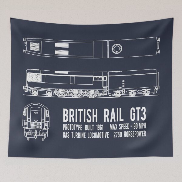 Item preview, British Rail GT3 Prototype Gas Turbine Locomotive Train Blueprint Diagram Gift designed and sold by Maljonic.