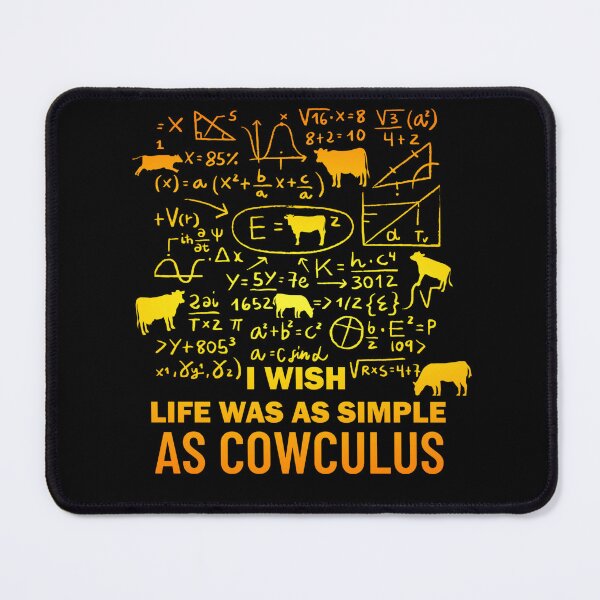 Item preview, Yellow version of I wish life was as simple as calculus Cow pun designed and sold by FarmsteadAcers.