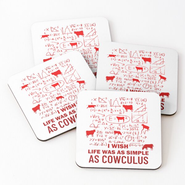 Item preview, Red version of I wish life was as simple as calculus  Cow pun designed and sold by FarmsteadAcers.