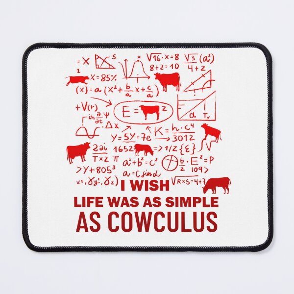 Item preview, Red version of I wish life was as simple as calculus Cow pun designed and sold by FarmsteadAcers.