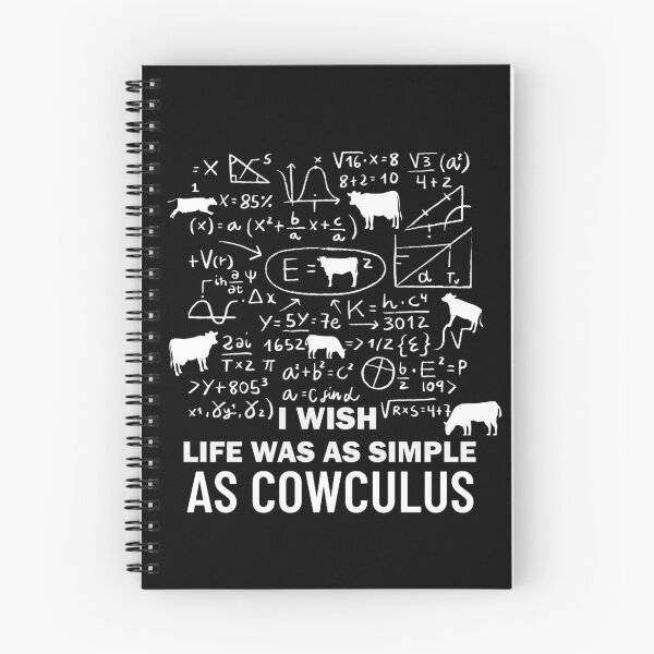 Item preview, White version of I wish life was as simple as calculus Cow puns designed and sold by FarmsteadAcers.