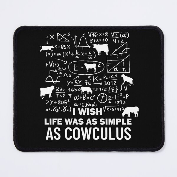Item preview, White version of I wish life was as simple as calculus Cow puns designed and sold by FarmsteadAcers.