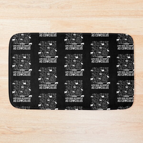 Item preview, White version of I wish life was as simple as calculus Cow puns designed and sold by FarmsteadAcers.